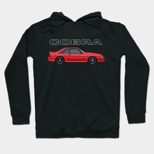 93 Mustang GT 5.0L V8 Fox Body Cobra R Performance Red Supercharged USA Hoodie